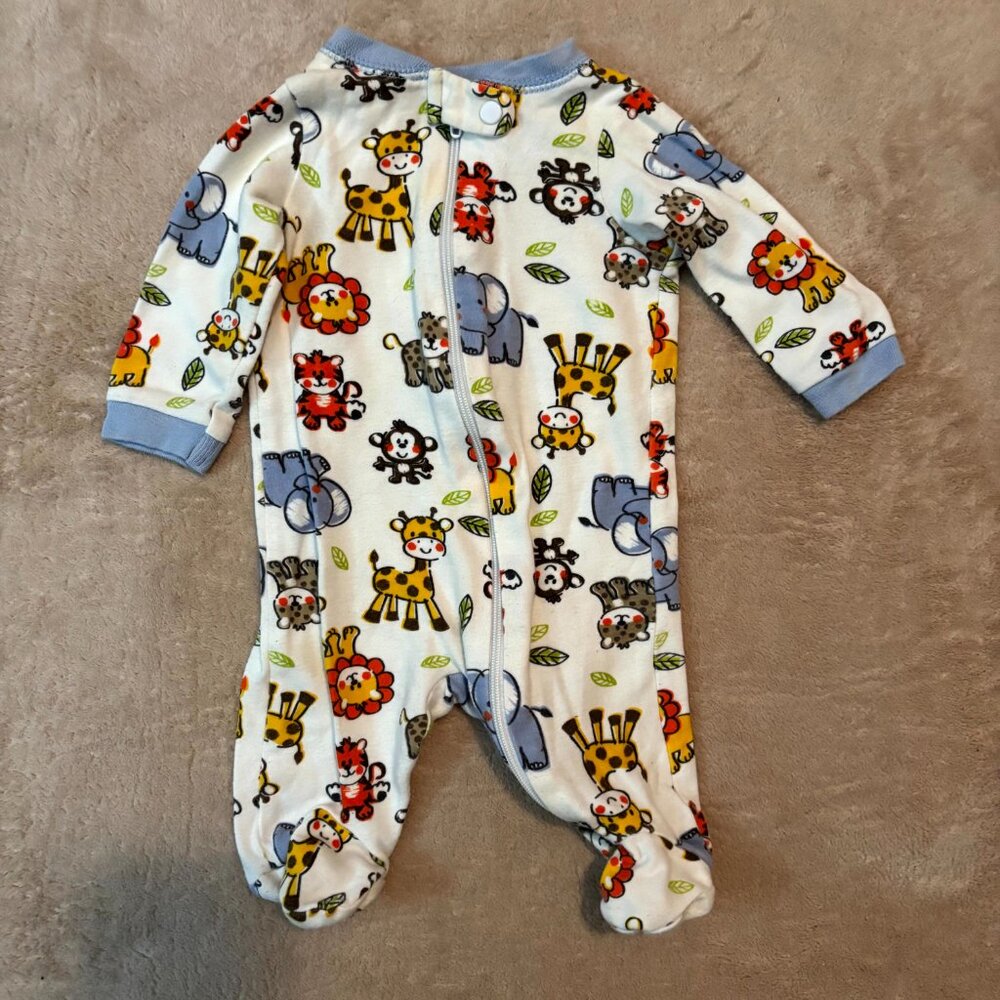 Carter's Garanimals Baby Boy Sleepers & Gown NB Lot 3 Safari Animals Dog Red Blu - Picture 7 of 10
